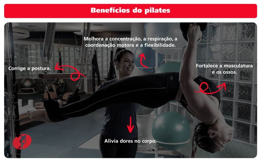 Mulher fazendo pilates no aparelho